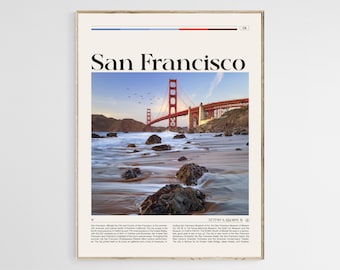 Impresión de San Francisco, Arte mural de San Francisco, Póster de San Francisco, Foto de San Francisco, Decoración de San Francisco, Puente Golden Gate, California