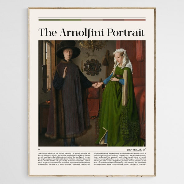 Arnolfini Portrait by Jan van Eyck, Arnolfini Portrait Print, Arnolfini Portrait Poster, Wall Art, Exhibition Poster, Museum Poster, Digital