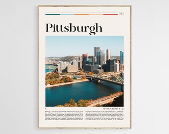 Plakat podróżniczy Pittsburgh, druk Pittsburgh, sztuka ścienna Pittsburgh, plakat Pittsburgh, zdjęcie Pittsburgh, druk plakatu Pittsburgh, Pensylwania