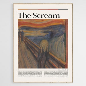 The Scream by Edvard Munch, The Scream Print, The Scream Museum Poster, The Scream Exhibition Poster, Reproduction, Fine Art, Painting