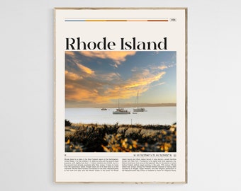 Póster de viaje de Rhode Island, arte mural de Rhode Island, póster de Rhode Island, foto de Rhode Island, impresión de Rhode Island, decoración de pared de EE. UU., archivo digital