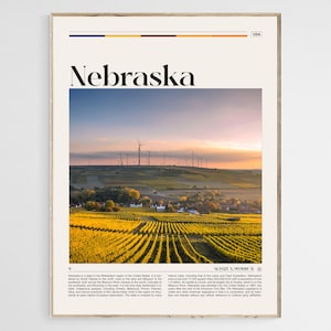 Nebraska Travel Poster, Nebraska Wall Art, Nebraska Poster, Nebraska Photo, Nebraska Print, Nebraska Wall Decor, United States Art, Digital