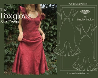 Foxglove Slip Dress // PDF Sewing Pattern // 1930s Bias Cut Maxi Dress // Instant Download