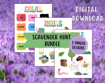Nature Scavenger Hunt - Summer Activity Printable - Scavenger Hunt Bundle