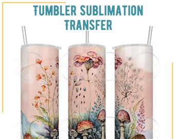 Flower Tumbler Sublimation Transfer * Alcohol Ink * Ready To Press * 20 OZ * Skinny Tumbler * No minimums *  Full color transfers