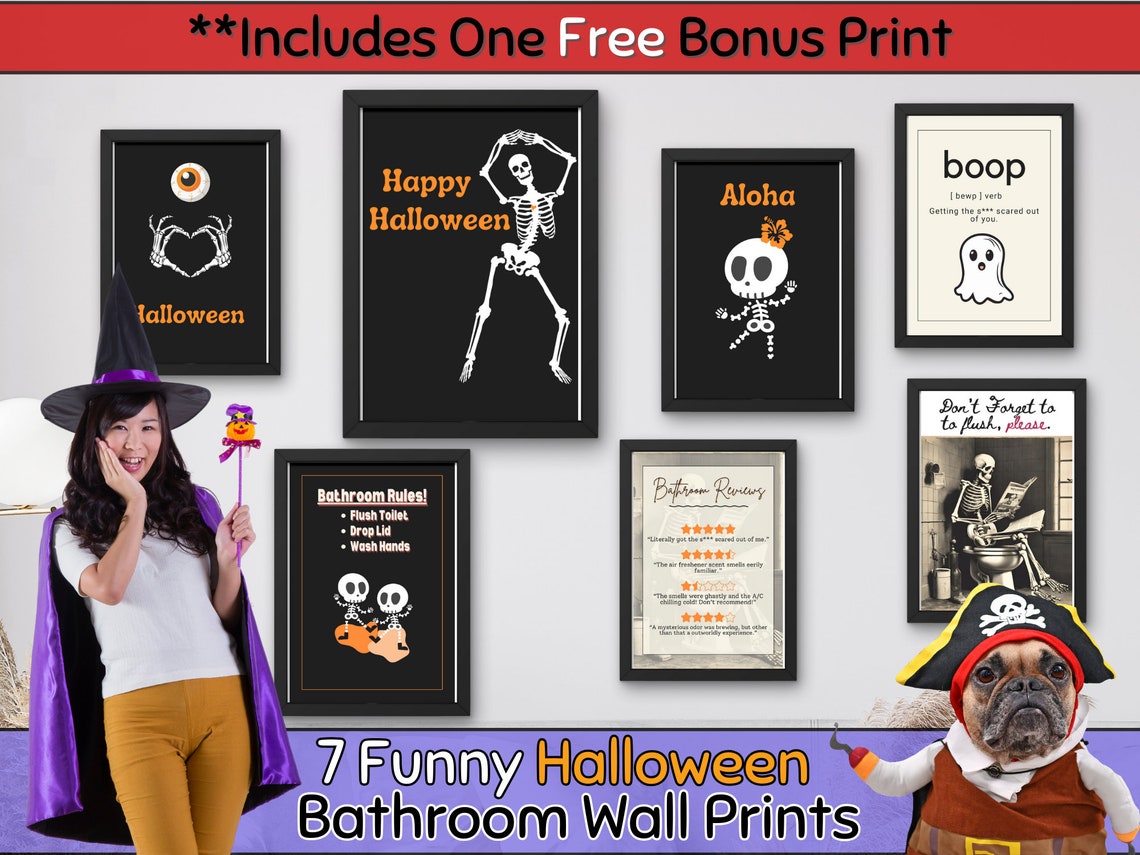 Halloween Bathroom Signs Halloween Decor Indoor DIY - Etsy