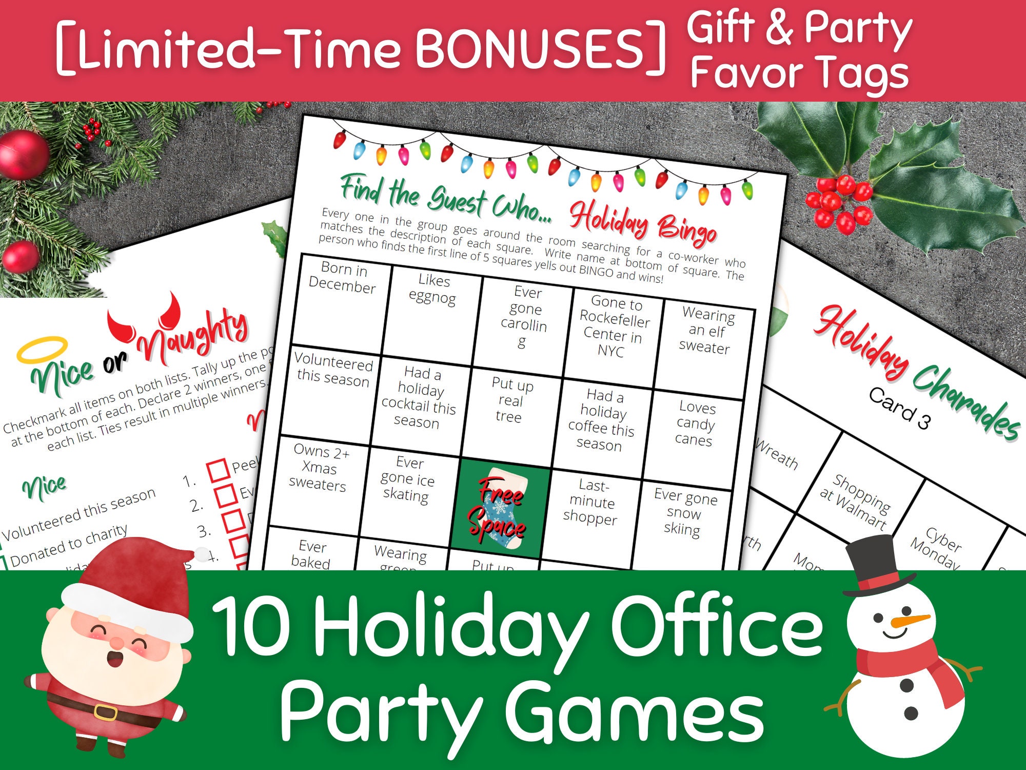 Office Holiday Party Games Christmas Party Games Office Etsy