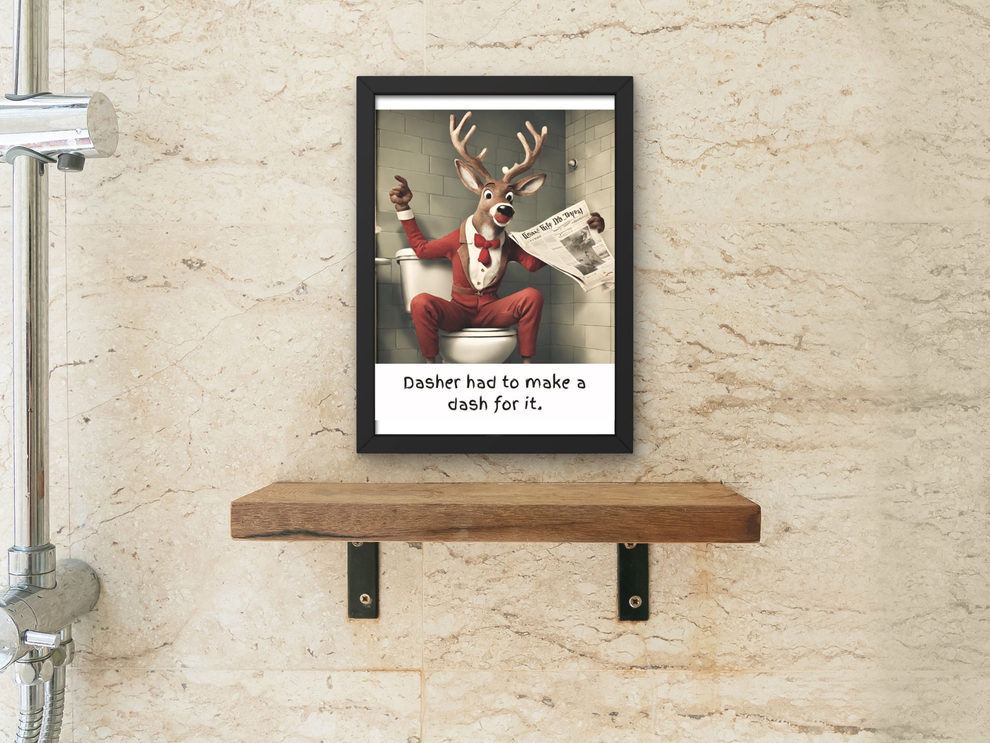 Christmas Bathroom Wall Art Gallery Bundle Santa Bathroom Humor Signs ...