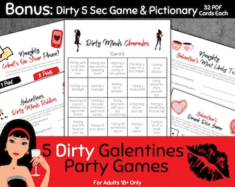 Dirty Galentines Party Games | Ladies Night Games | Girls Night Out | Slumber Party Games | Instant Download