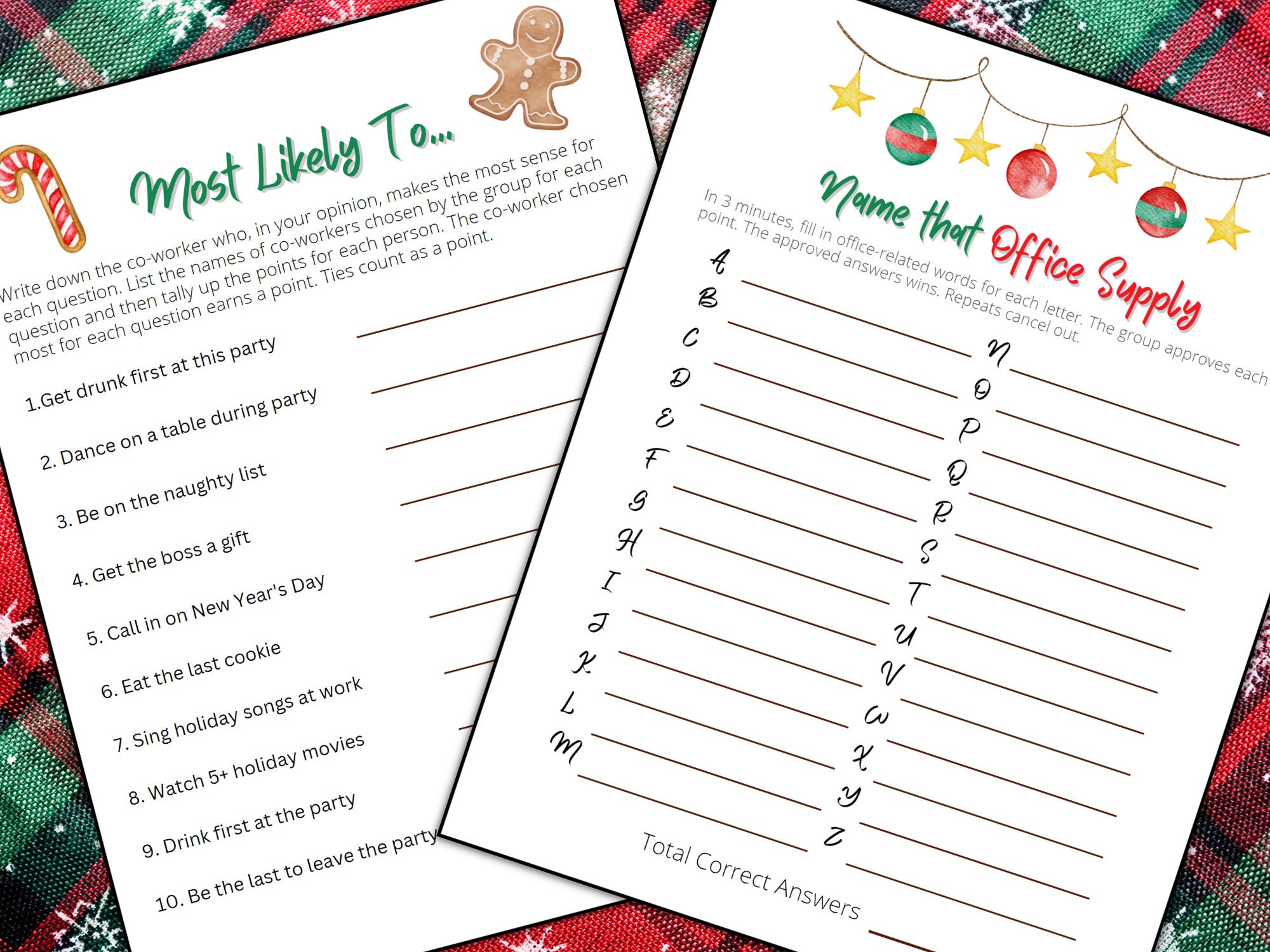 Office Holiday Party Games Christmas Party Games Office Etsy