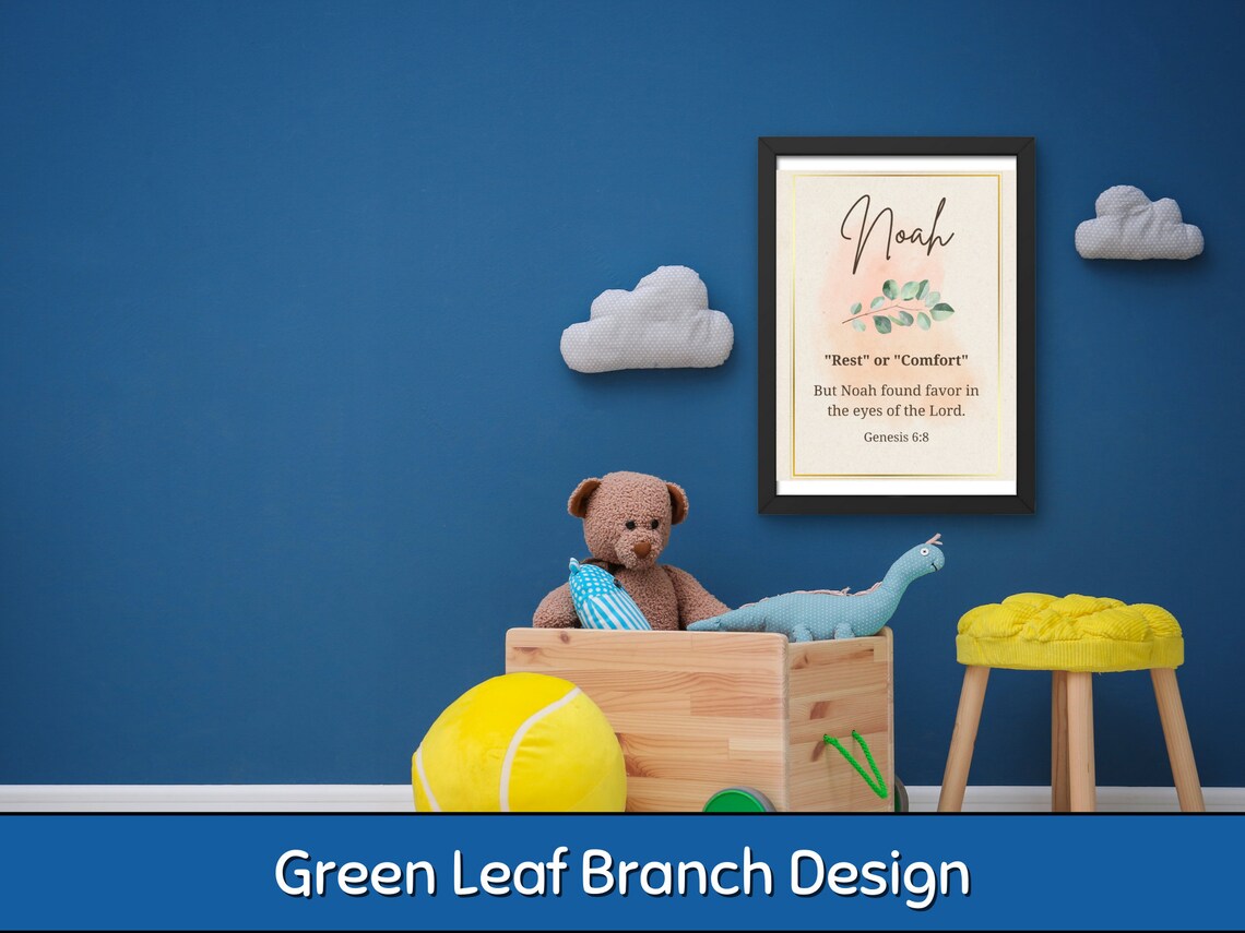 Noah Name Meaning Print Nursery Wall Art Decor Poster Baby Boy Name