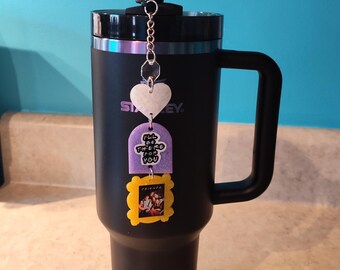 Friends I'll be there for you cute glittery resin straw cup tumbler charm Stanley cup accessories