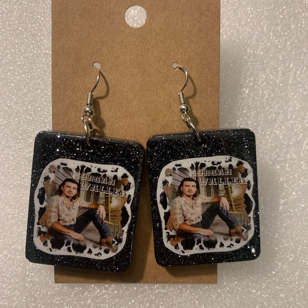 Morgan wallen glittery resin dangling earrings