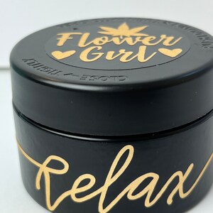 Custom Stash Jar, Glass Smell Proof Container, Resin Smoke Jar- RELAX (FLOWER GIRL)