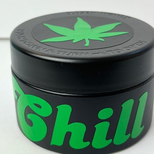 Custom Stash Jar, Glass Smell Proof Container, Resin Smoke Jar-CHILL