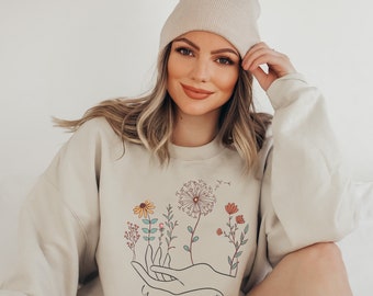 You Are Enough Sweatshirt - Floral Positive Mind, Kindness Shirt