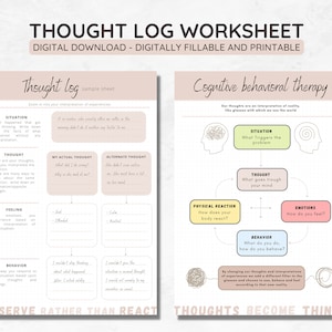 CBT worksheet, CBT thought record, school counselor, school psychologist, anxiety relief, cognitive therapy, therapy worksheet, PDF download
