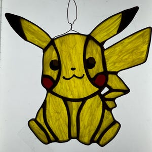 Stained Glass Pikachu Suncatcher
