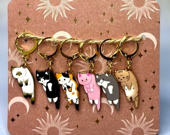 Hanging Cats Stitch Markers for crochet and knitting