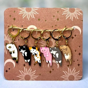 Hanging Cats Stitch Markers for crochet and knitting