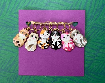 Hanging Chunky Cats Stitch Markers for crochet and knitting