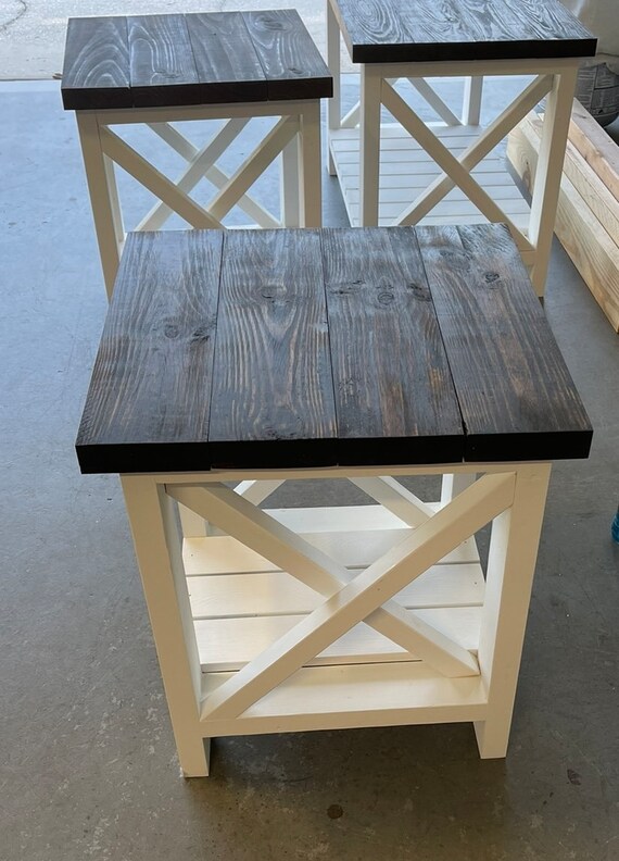 Farmhouse style side tables deals