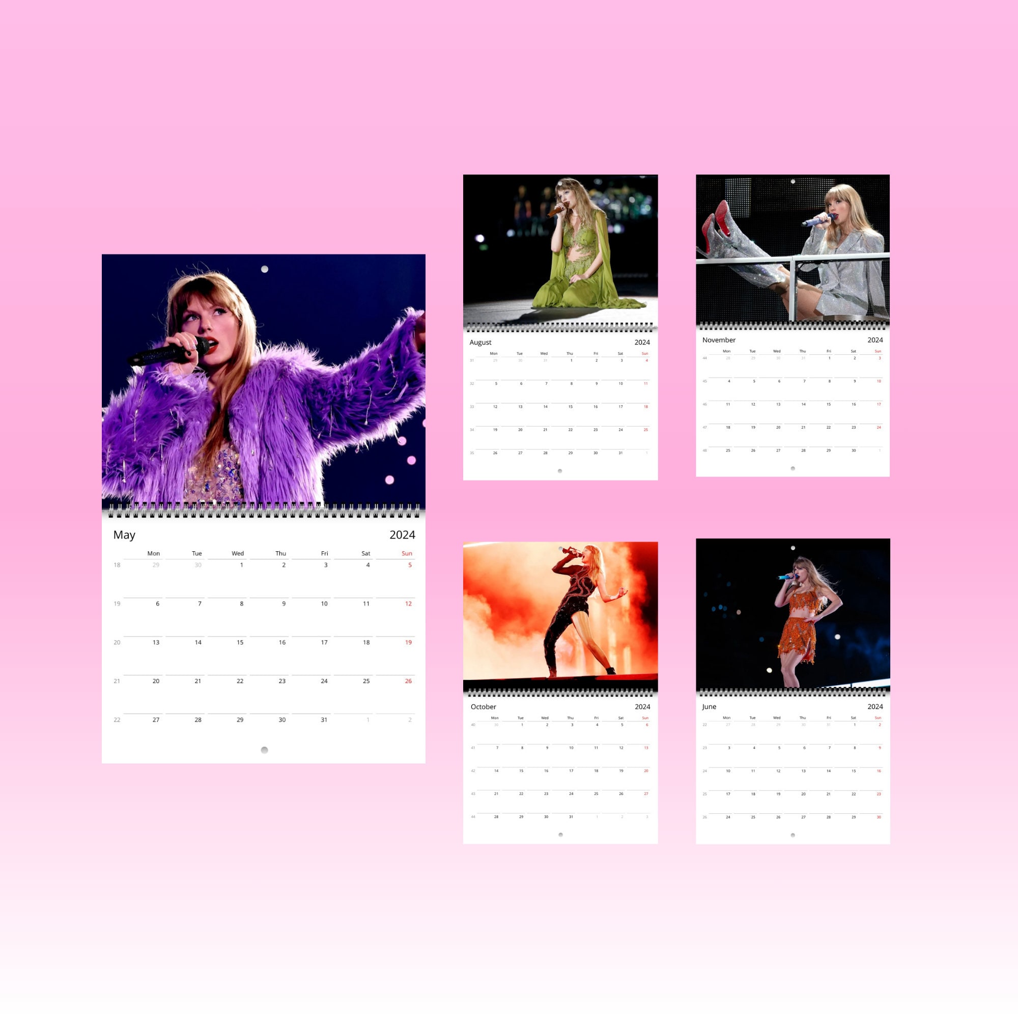 The Eras Tour 2024 Taylor Wall calendar sold by Deep Jean SKU