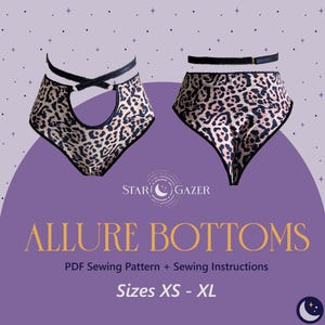 PDF Sewing Pattern - Pole Dance Bottoms - Allure Bottoms - Star Gazer - Sizes XS-XL - Cut-out - Strappy - Swimwear - Lingerie