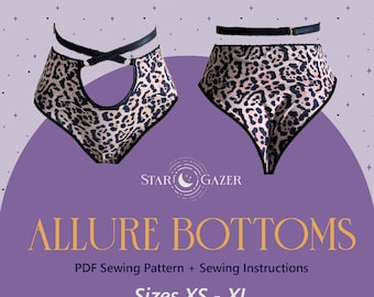 PDF Sewing Pattern - Pole Dance Bottoms - Allure Bottoms - Star Gazer - Sizes XS-XL - Cut-out - Strappy - Swimwear - Lingerie