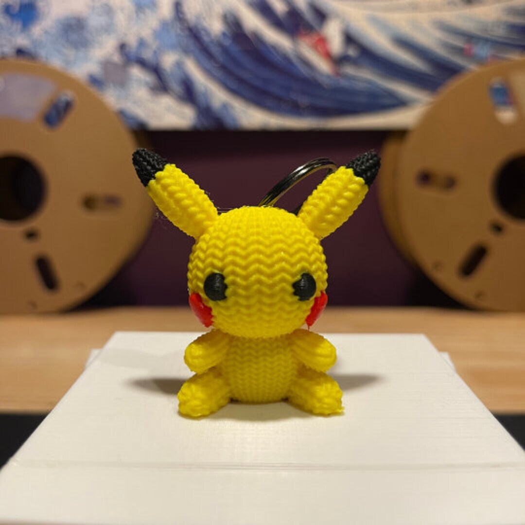 3D Print Pikachu Knit Style Keychain - Etsy