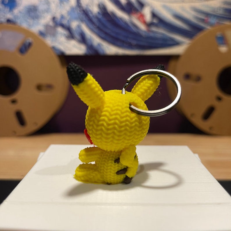 3D Print Pikachu Knit Style Keychain - Etsy