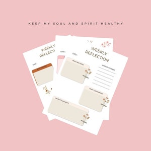 Weekly reflection, Weekly Cards, Gratitude Cards, Printable Cards, Christian Journal, Verse of the Week, A5 Planner Inserts, PDF
