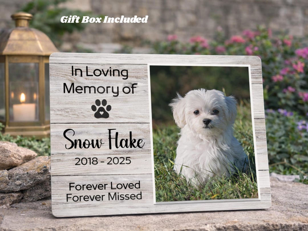 Dog Memorial Picture Frame Personalized, Pet Memorial Gift, Custom Pet ...