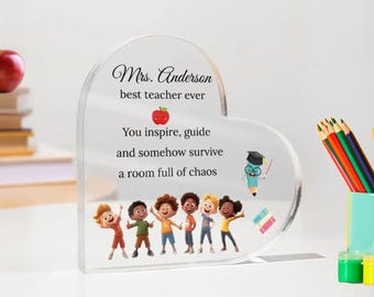 Personalisierte Lehreranerkennungsgeschenke für die Lehreranerkennungswoche, kundenspezifisches Lehreracrylplakettengeschenk von den Studenten