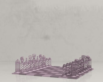 Chess pieces for 3d printing,  chess set ,stl format, chess set for 3d printing