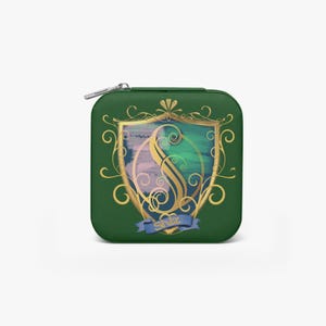 Wizard Oz School  Faux  Leather Jewelry Box. Custom art. free shipping. Pink and Green. Holiday GIft.