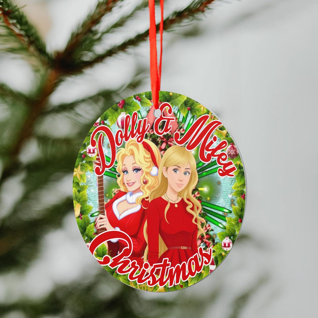 Dolly Miley Christmas Hand Drawn Ornament Music Ladies Free Shipping Etsy