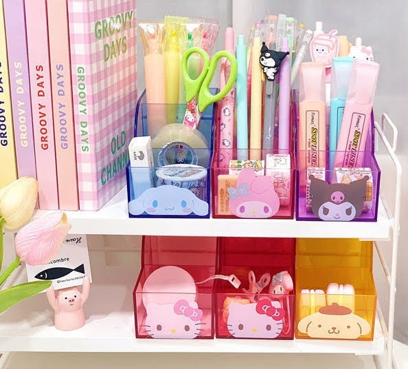 MLAFE Kawaii Organizer Kawaii Cosmetic Storage Box Kawaii Drawer Storage Box Cute Storage Box Cute Organizer (Four-Story)