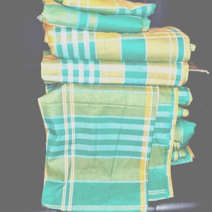 Tela 100% algodón con estampado a cuadros Madras, tejido nacional de Montserrat, para confección de ropa y decoración de eventos nacionales y culturales. imagen 2