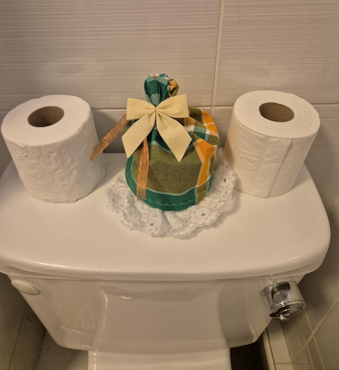 Montserrat Madras Fabric Toilet Roll Cover Loo Decoration Bathroom ...