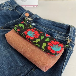 Bunte Blumen Stoff, Hipster Crossbody Umhängetaschen, Handytasche, Freihandtaschen, handgemachte Handtaschen, versandfertig
