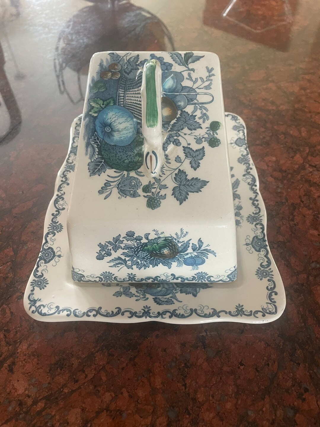 Vintage Cheese Serving Dish With Lid Etsy