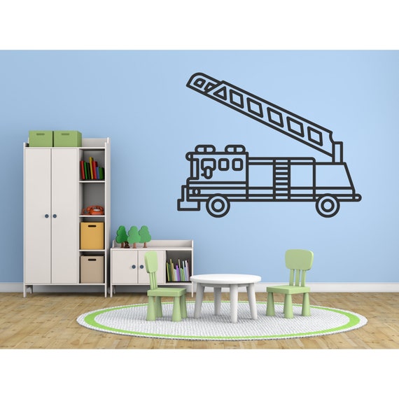 Fire Truck Decal Etsy