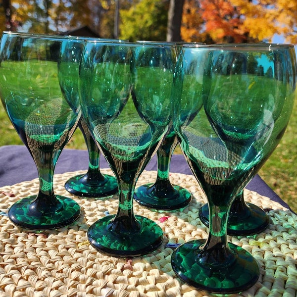 Colored Glass Stemware Etsy