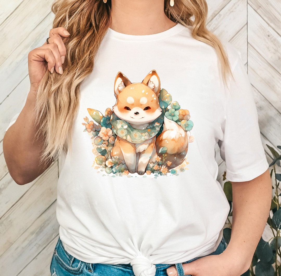 Kawaii Shiba Inu T-shirt Watercolor Cute Shiba Inu Puppy Art - Etsy