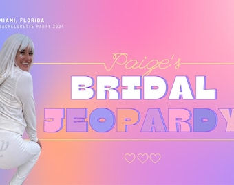 BRIDAL JEOPARDY / Juego de despedida de soltera / Personalizable / Descarga digital instantánea