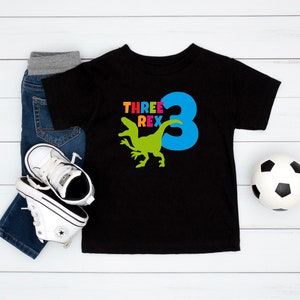 Three Rex Toddler Birthday Shirt/ Dinosaurs theme Party/Birthday Boy Shirt/Toddler Birthday Shirt/3rd Birthday Shirt/Birthday Boy Tee