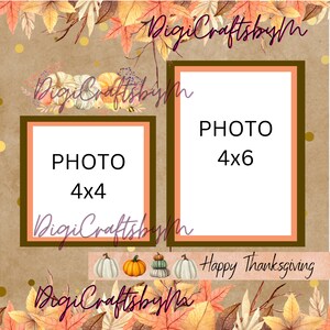 Happy Thanksgiving Digital Download Scrapbook Pages