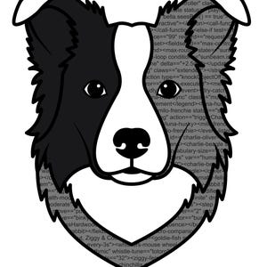 Puede incluir: Una ilustraci&oacute;n gr&aacute;fica en blanco y negro de una cabeza de perro con orejas ca&iacute;das. La cara del perro est&aacute; rellena con l&iacute;neas de c&oacute;digo inform&aacute;tico. Debajo de la cabeza del perro, el texto dice "<!-- Coding Companions -->" en negro.