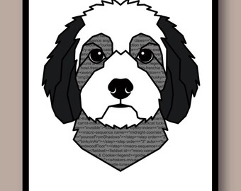 HTML Code Cockapoo Print - Programmer Dog Wall Art - Tech Desk Decor Developer Gift